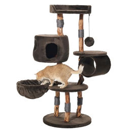 Nobby Katzen Kratzbaum Gena braun Plüsch 48 x 48 x 144 cm – Bild 1 von 5
