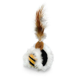 Produktbild von Nobby Katzen-Spielzeug Plüsch Ball mit Federn und Catnip in Bunt und Weiß 5 cm - 5 cm
