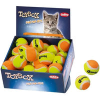 Produktbild von Nobby Katzen Tennisbälle aus Plüsch in Orange und Bunt 32 Stück