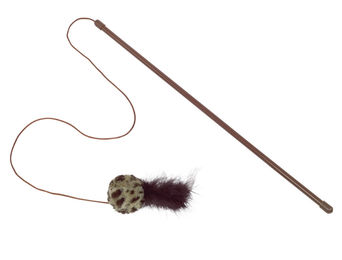 Nobby Katzenangel Angel mit Rasselball und Federn in Bunt, Stab 45 cm und Ball 5 cm – Bild 1 von 1