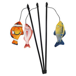 Produktbild von Nobby Katzenangel mit buntem Plüschfisch und Catnip 42 cm