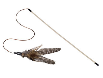 Produktbild von Nobby Katzenangel mit Feder und Stab in Braun - 100 g