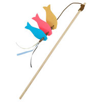 Produktbild von Nobby Katzenangel mit Filzfisch aus Holz für Katzen in Bunt und Beige