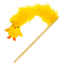 Produktbild von Nobby Katzenangel mit Küken, Federn und Catnip aus Plüsch in Gelb