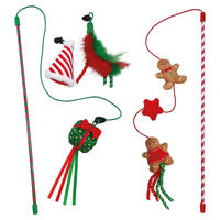 Produktbild von Nobby Katzenangel Xmas mit bunten Stoff-Wechselspielzeugen