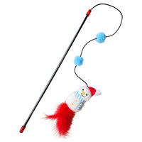 Produktbild von Nobby Katzenangel Xmas mit Schneemann aus Plüsch bunt