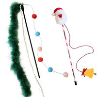 Produktbild von Nobby Katzenangel Xmas Wedel mit buntem Plüsch-Spielzeug