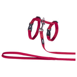 Nobby Katzengarnitur aus Nylon in Rot mit stufenlos verstellbarem Geschirr und Leine – Bild 1 von 4