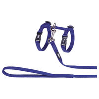 Produktbild von Nobby Katzengarnitur blau aus Nylon mit stufenlos verstellbarem Geschirr und Leine