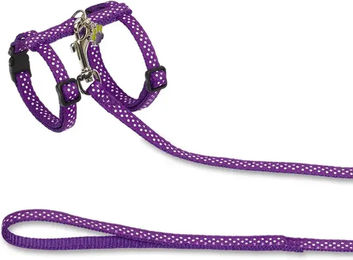 Nobby Katzengarnitur Dots lila verstellbares Halsband und Geschirr mit Anhänger – Bild 1 von 4