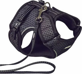 Nobby Katzengarnitur Flap Schwarz mit Mesh-Geschirr, Leine und Reflektoren – Bild 1 von 5