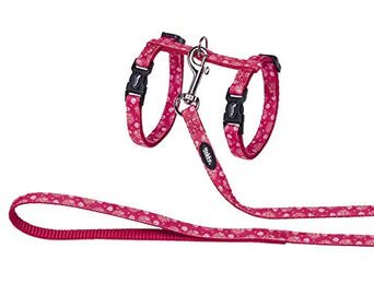 Nobby Katzengarnitur Flower Red rot aus Nylon mit stufenlos verstellbarer Leine – Bild 1 von 4