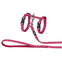 Produktbild von Nobby Katzengarnitur Flower Red rot aus Nylon mit stufenlos verstellbarer Leine