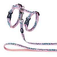 Produktbild von Nobby Katzengarnitur Pet Love Rosa Geschirr und Leine aus Nylon stufenlos verstellbar