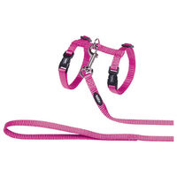 Produktbild von Nobby Katzengarnitur Pink aus Nylon mit stufenlos verstellbarem Geschirr und Leine