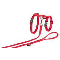 Produktbild von Nobby Katzengarnitur XL rot Geschirr mit Leine für große Katzen aus Nylon 13mm
