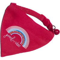 Produktbild von Nobby Katzenhalsband Good Vibes Rot mit Bandana und Glöckchen verstellbar - 1 Stk.