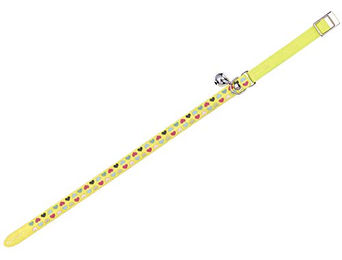 Produktbild von Nobby Katzenhalsband Heart gelb mit Glöckchen und Gummizug verstellbar 20-30cm