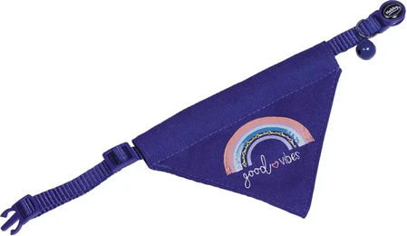 Nobby Katzenhalsband mit Bandana Good Vibes Blau aus Nylon stufenlos verstellbar - 1 Stk. – Bild 1 von 4