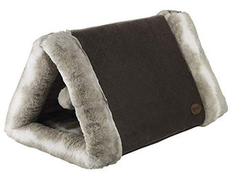 Nobby Katzenhöhle aus Plüsch mit Catnip in Braun 52 x 35 cm – Bild 1 von 2