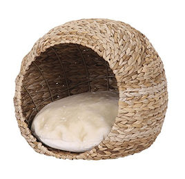 Nobby Katzenhöhle Lasa aus Bananenblatt in Beige und Lila – Bild 1 von 3