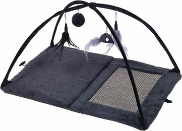 Nobby Katzenspielplatz Arch mit Kratzbrett aus Sisal und Spielzeug in Bunt – Bild 1 von 3