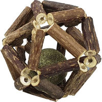 Produktbild von Nobby Katzenspielzeug Ball aus Naturholz mit Matatabi und Catnip Braun Ø 8 cm