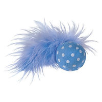 Produktbild von Nobby Katzenspielzeug Ball mit Rassel und Feder aus Stoff in Blau