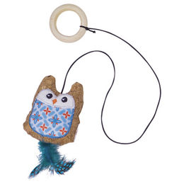 Nobby Katzenspielzeug Kork Eule mit Catnip und Holzring Blau - 1 Stk. – Bild 1 von 1