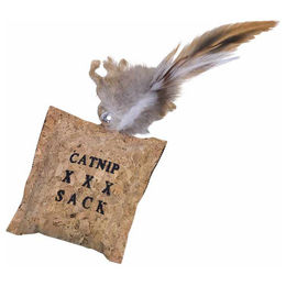 Produktbild von Nobby Katzenspielzeug Kork Säckchen mit Glöckchen und Catnip in Beige - 1 Stk.
