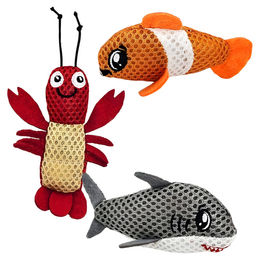 Nobby Katzenspielzeug Meerestier mit Catnip aus Stoff und Knistereffekt in Bunt – Bild 1 von 3