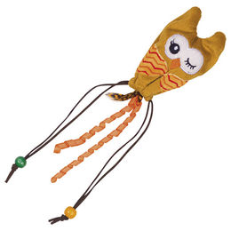 Produktbild von Nobby Katzenspielzeug Plüsch Eule mit Holzkugel in Orange