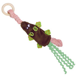 Produktbild von Nobby Katzenspielzeug Plüsch Maus mit Holzring grün und braun - 1 Stk.