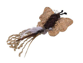 Produktbild von Nobby Katzenspielzeug Schmetterling aus Kork mit Glocke und Catnip in Beige und Braun