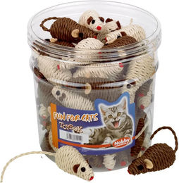 Produktbild von Nobby Katzenspielzeug Set mit 45 Mäusen aus Sisal in Braun und Beige