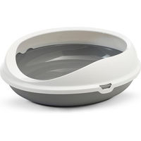 Produktbild von Nobby Katzentoilette Figaro offene Schalentoilette aus Kunststoff in Grau und Weiß