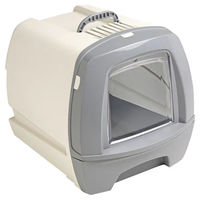 Produktbild von Nobby Katzentoilette Haubentoilette Grau Retro-Design mit Schublade aus Kunststoff