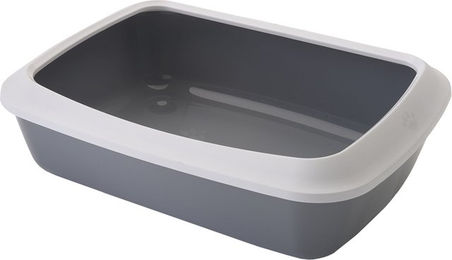 Nobby Katzentoilette Iriz offene Schalentoilette aus Kunststoff Grau-Weiß – Bild 1 von 5