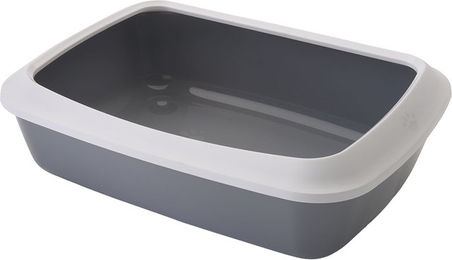 Nobby Katzentoilette Iriz offene Schalentoilette aus Kunststoff Grau Weiß – Bild 1 von 4