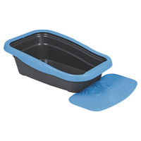 Produktbild von Nobby Katzentoilette Nella Kit offene Schalentoilette aus Kunststoff mit Vorleger blau grau