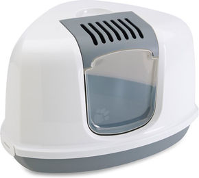 Nobby Katzentoilette Nestor Corner Ecktoilette aus Kunststoff Grau Weiß - 1 Stk. – Bild 1 von 3