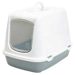 Nobby Katzentoilette Oscar Haubentoilette aus Kunststoff Grau Weiß XL – Bild 1 von 12