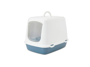 Nobby Katzentoilette Oscar Haubentoilette Blau-Weiß aus Kunststoff – Bild 1 von 3