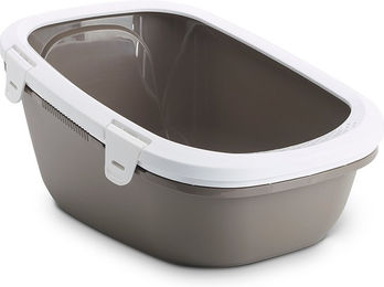 Nobby Katzentoilette Simba XL offene Schalentoilette aus Kunststoff Grau Weiß – Bild 1 von 2
