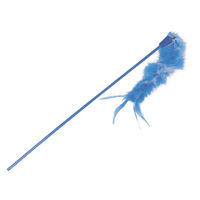 Produktbild von Nobby Katzenwedel Angel Spielzeug mit Plüsch Federn in Blau - 1 Stk.