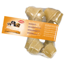 Produktbild von Nobby Kauknochen geknotet 2er Set Beige 13,0 - 14,0 cm Kauspielzeug - 2 x 45 g