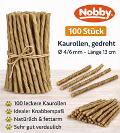 Nobby Kausnack für Hunde Rind gedrehte Kaustangen 420g – Bild 1 von 4