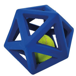Nobby Kauspielzeug Gitterball aus Gummi mit Tennisball Blau – Bild 1 von 3