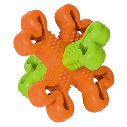 Nobby Kauspielzeug Vollgummi Stern für Snacks grün/orange 13 cm - 13 cm – Bild 1 von 1