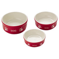 Produktbild von Nobby Keramik-Futternapf für Hunde Dog rot beige Mini 12 cm Durchmesser